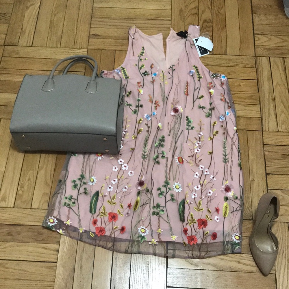 Beautiful soft pink embroidered dress EUC